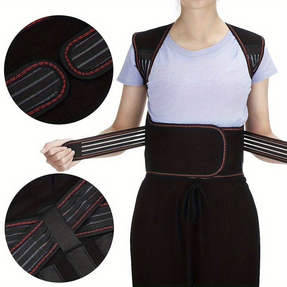 5 Support Straps Magnetic Shoulder Shirts Tomalin Back Support Straps Men and Women Warm Vest Adjustable Waist Support Back Good Shawl Bolero Magnetic Vest Spine Office Sports Protective Gear - FitGritStore