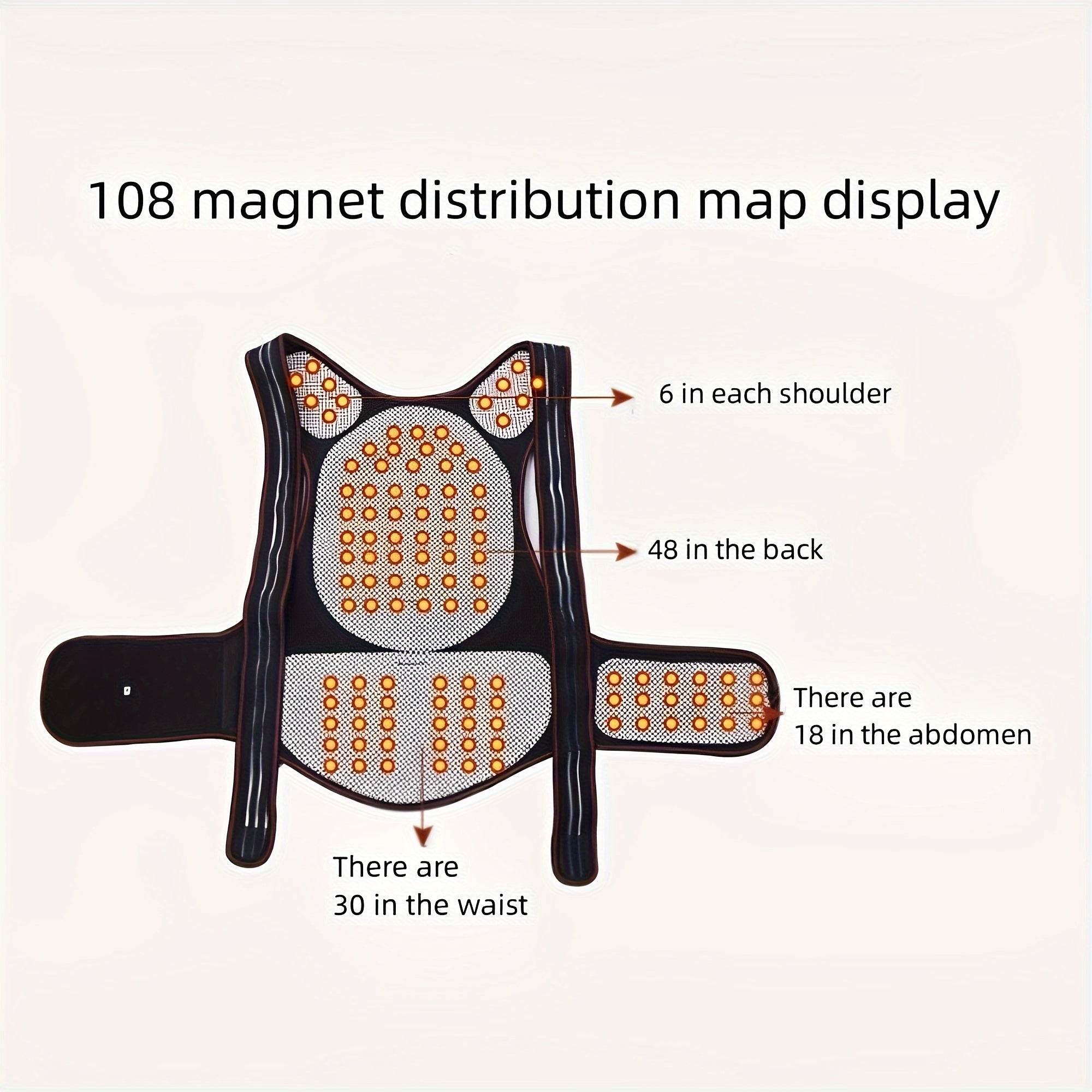 5 Support Straps Magnetic Shoulder Shirts Tomalin Back Support Straps Men and Women Warm Vest Adjustable Waist Support Back Good Shawl Bolero Magnetic Vest Spine Office Sports Protective Gear - FitGritStore