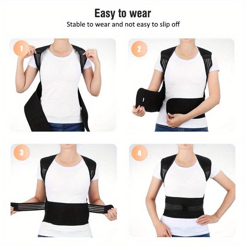 5 Support Straps Magnetic Shoulder Shirts Tomalin Back Support Straps Men and Women Warm Vest Adjustable Waist Support Back Good Shawl Bolero Magnetic Vest Spine Office Sports Protective Gear - FitGritStore