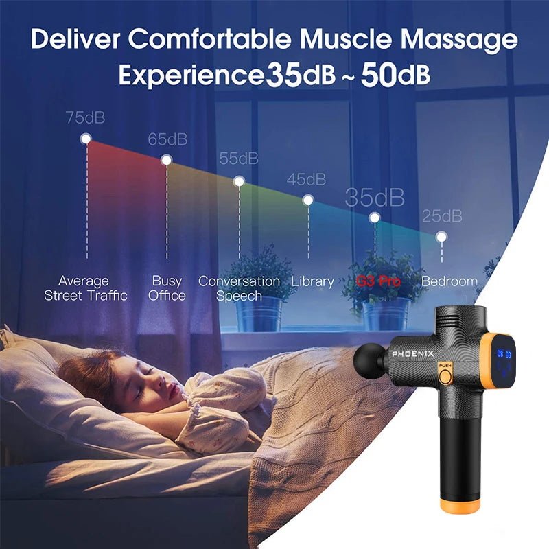 Phoenix A2 Massage Gun | Deep Tissue Muscle Relaxation | Handheld Percussion Massager with Display