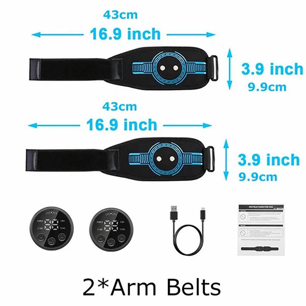 EMS Belt Massage Set | Abdominal Fitness & Muscle Stimulation Trainer | USB Rechargeable Full-Body Toning Device - FitGritStore