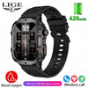 LIGE New Men's Smartwatch | 1.96" HD Display, SOS, Bluetooth Calls | Waterproof, Heart Rate & Fitness Tracker