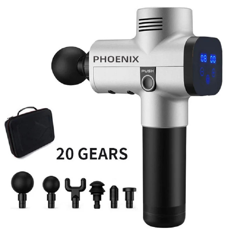 Phoenix A2 Massage Gun | Deep Tissue Muscle Relaxation | Handheld Percussion Massager with Display