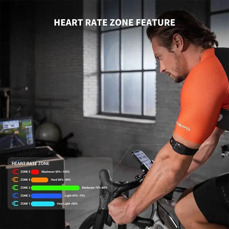 COOSPO HW9 Armband Heart Rate Monitor | HR Zones, Calorie Tracking | BLE5.0 & ANT+ - FitGritStore