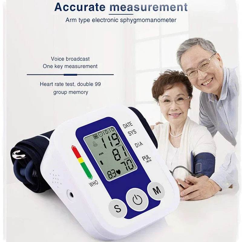 Digital Arm Blood Pressure Monitor | Automatic BP Cuff with Heart Rate & Pulse Sensor | Accurate Home Tensiometer - FitGritStore