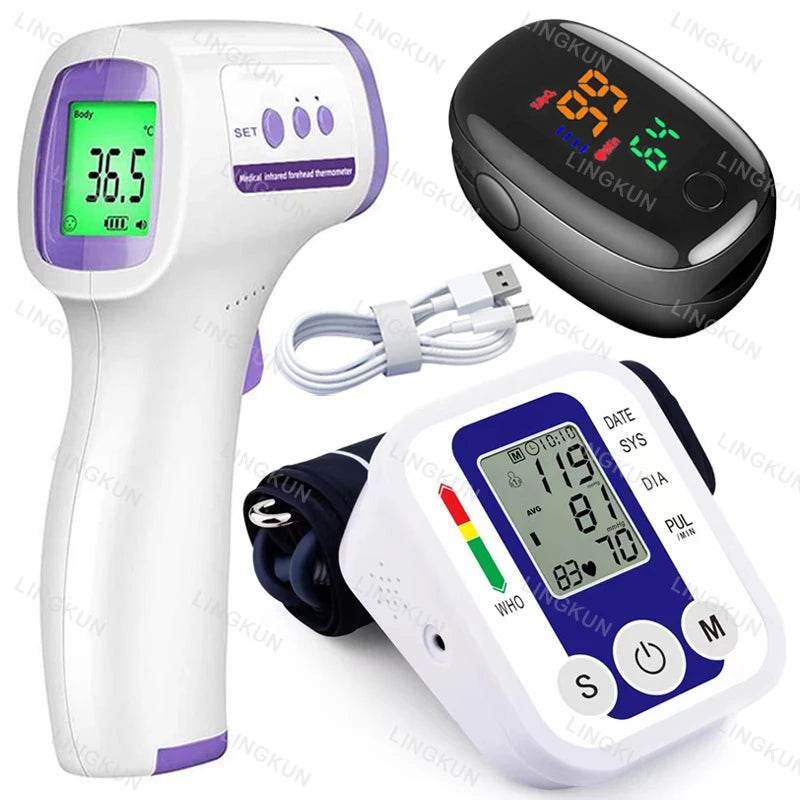 Digital Arm Blood Pressure Monitor | Automatic BP Cuff with Heart Rate & Pulse Sensor | Accurate Home Tensiometer - FitGritStore