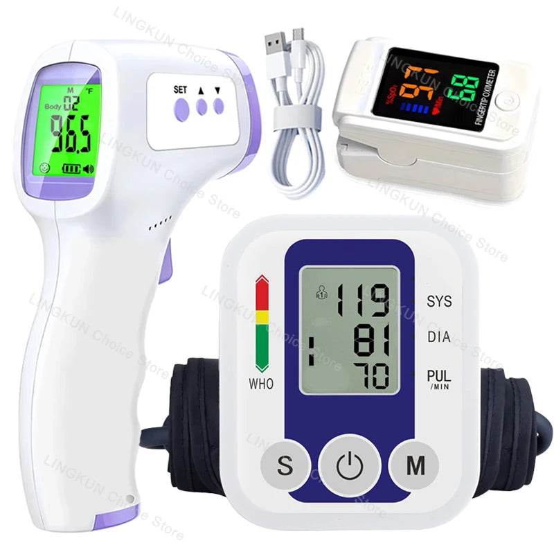 Digital Arm Blood Pressure Monitor | Automatic BP Cuff with Heart Rate & Pulse Sensor | Accurate Home Tensiometer - FitGritStore