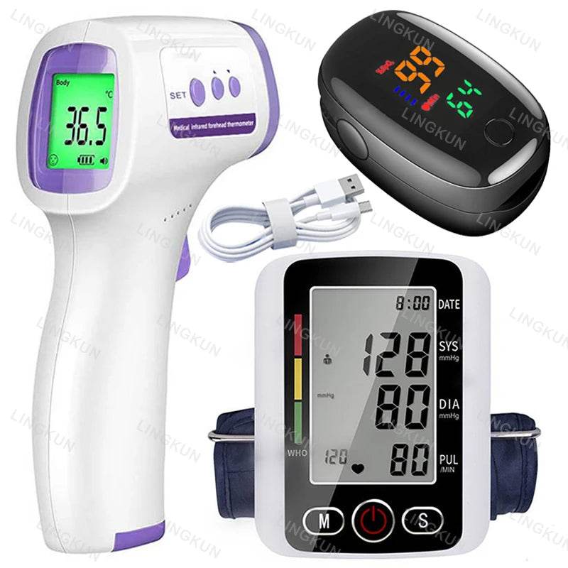 Digital Arm Blood Pressure Monitor | Automatic BP Cuff with Heart Rate & Pulse Sensor | Accurate Home Tensiometer - FitGritStore