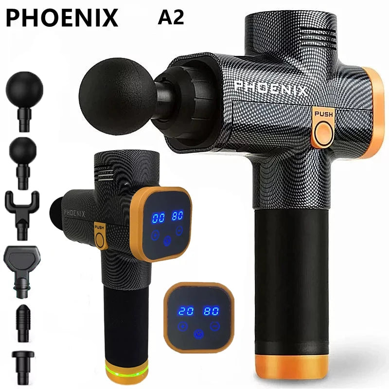 Phoenix A2 Massage Gun | Deep Tissue Muscle Relaxation | Handheld Percussion Massager with Display