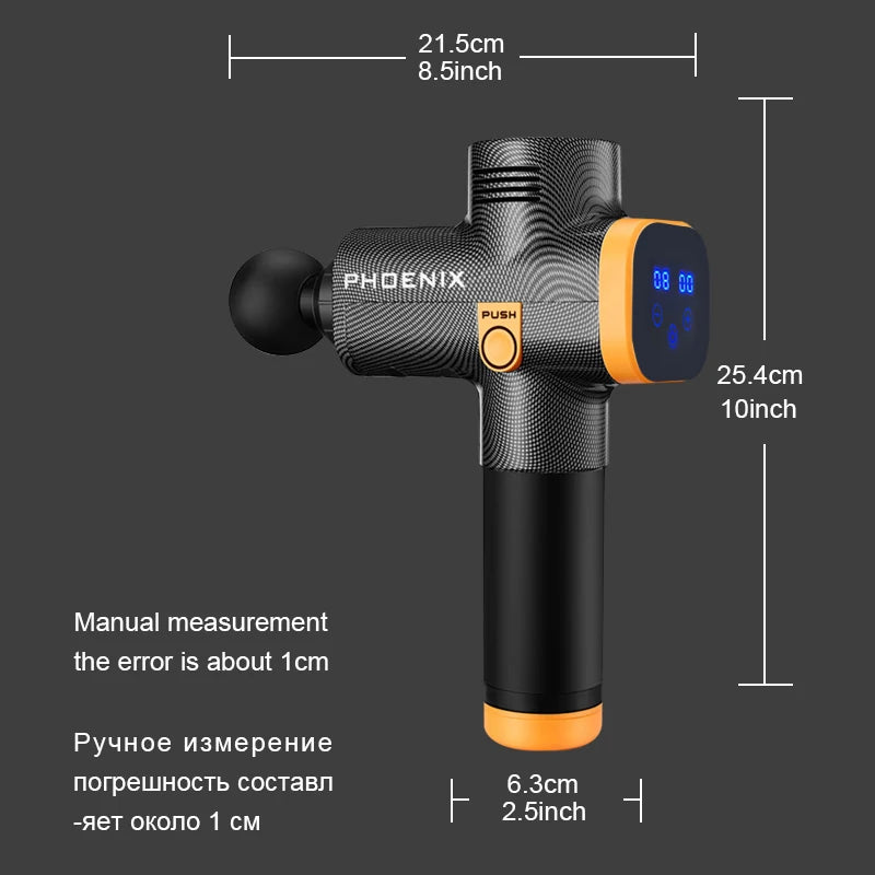 Phoenix A2 Massage Gun | Deep Tissue Muscle Relaxation | Handheld Percussion Massager with Display