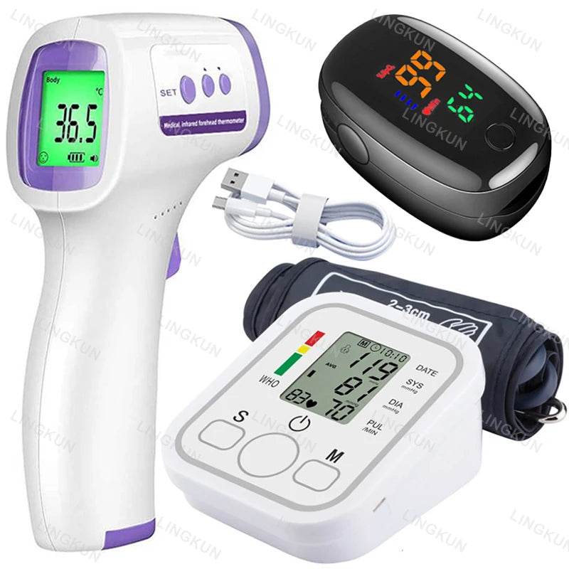 Digital Arm Blood Pressure Monitor | Automatic BP Cuff with Heart Rate & Pulse Sensor | Accurate Home Tensiometer - FitGritStore