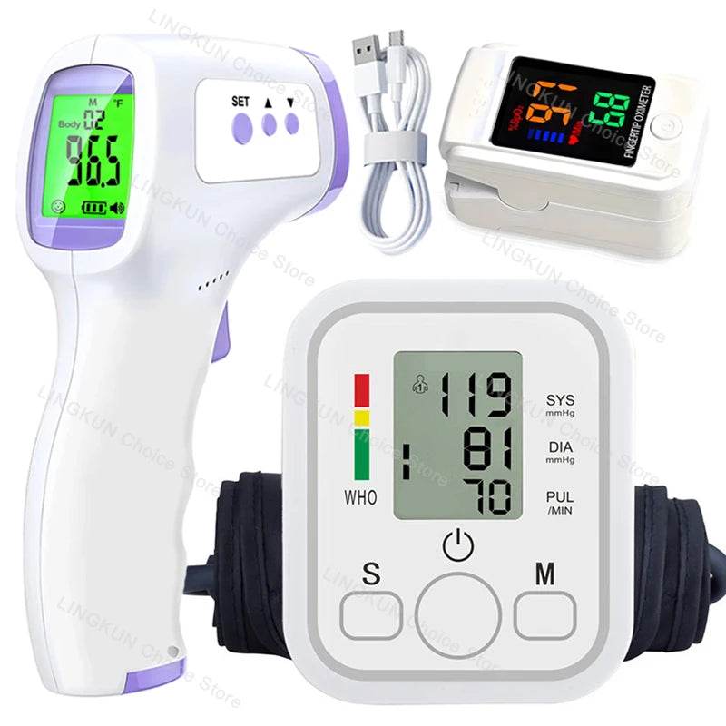 Digital Arm Blood Pressure Monitor | Automatic BP Cuff with Heart Rate & Pulse Sensor | Accurate Home Tensiometer - FitGritStore