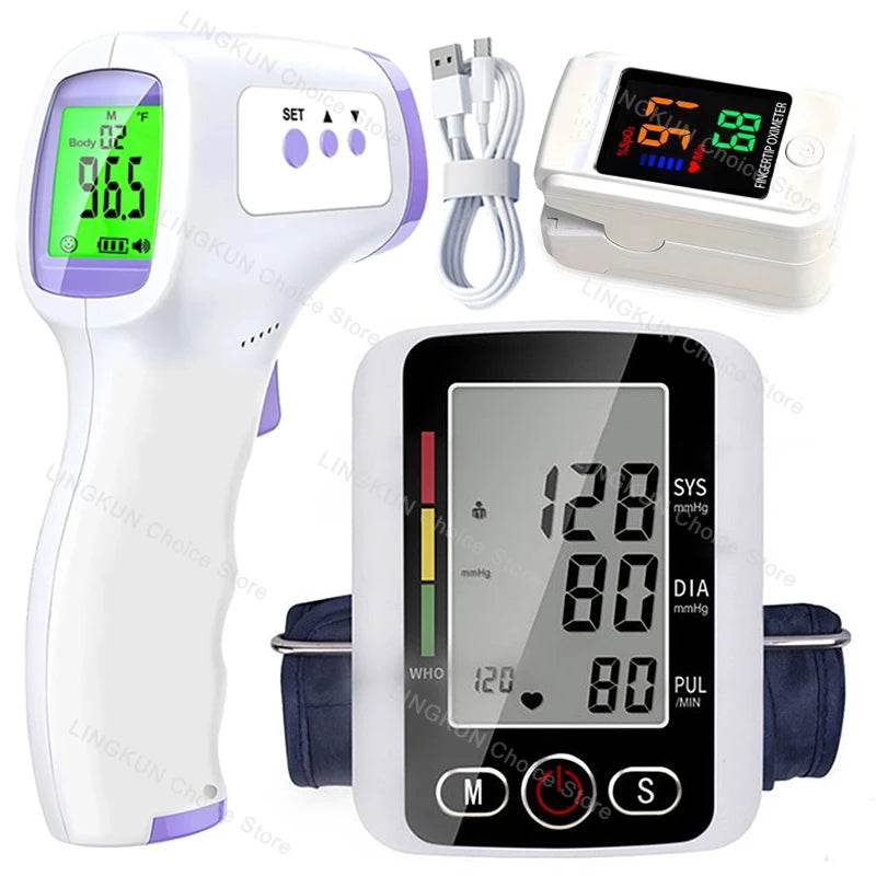 Digital Arm Blood Pressure Monitor | Automatic BP Cuff with Heart Rate & Pulse Sensor | Accurate Home Tensiometer - FitGritStore