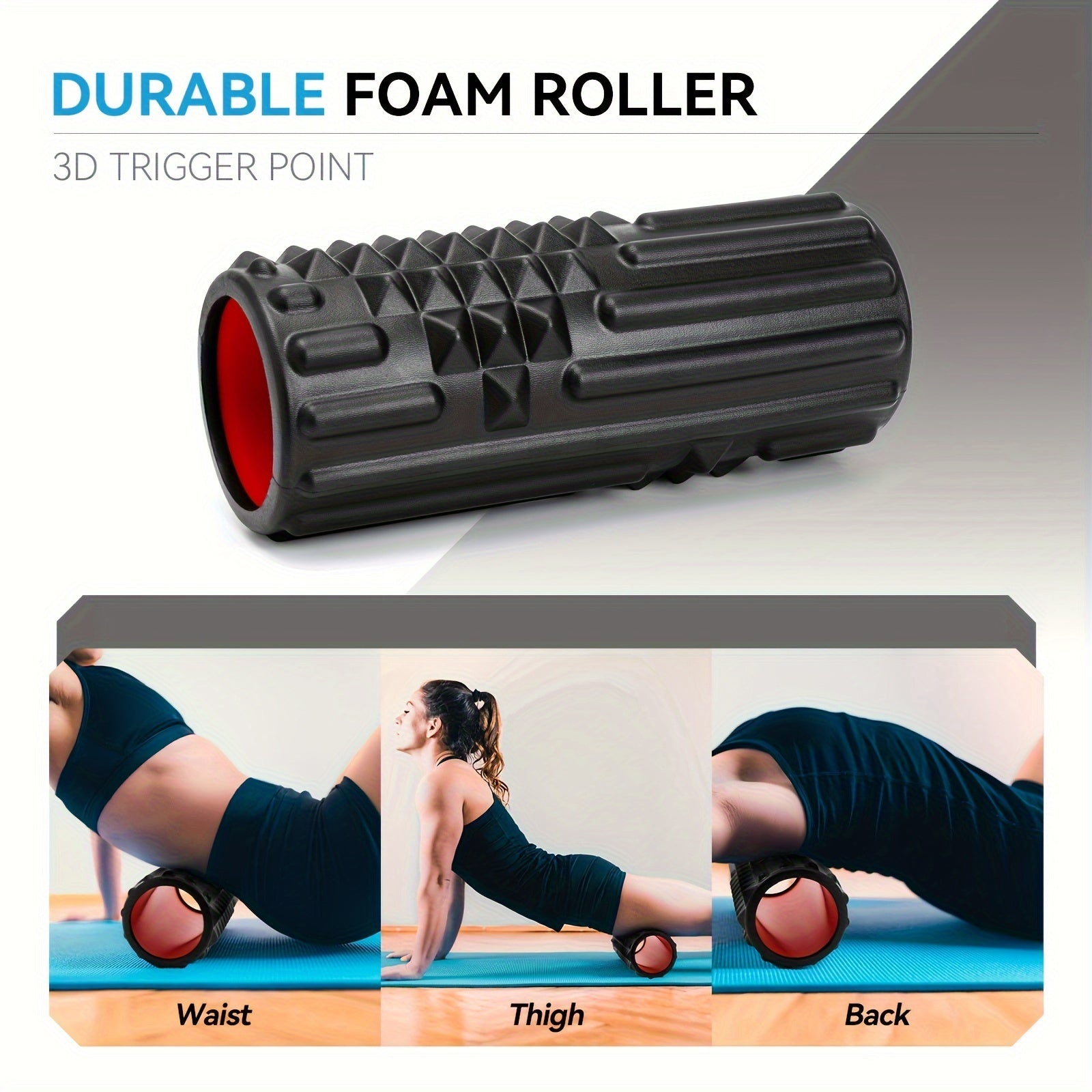 [5-in-1 Deep Tissue Massage Set] 5 In 1 Foam Roller Set, Trigger Point Back Roller, Muscle Roller Stick, Massage Ball, Massage Roller And Resistance Band For Deep Tissue Massage Fitness Exercise Yoga Pilates