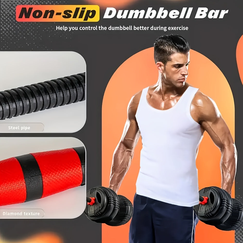 [4-in-1 Adjustable Dumbbell Set] Adjustable Dumbbell Set, 20/30/70/90lbs Free Weights Set With Upgraded Nut, 4 In 1 Weight Set Used As Kettlebells, Barbell, Push Up Stand, Fitness Exercise For Home Gym, Suitable For Men/Women