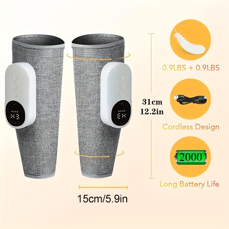 [2pcs Wireless Heat Massagers] 2pcs Portable Wireless Leg Massagers with Heat & Air Compression - USB Rechargeable, Ideal for Men & Women, Perfect Gift for Parents & Christmas