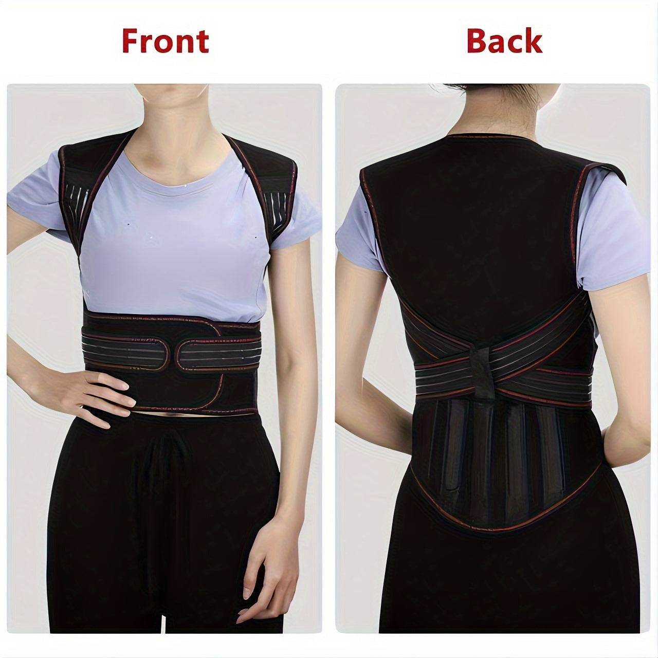 5 Support Straps Magnetic Shoulder Shirts Tomalin Back Support Straps Men and Women Warm Vest Adjustable Waist Support Back Good Shawl Bolero Magnetic Vest Spine Office Sports Protective Gear - FitGritStore